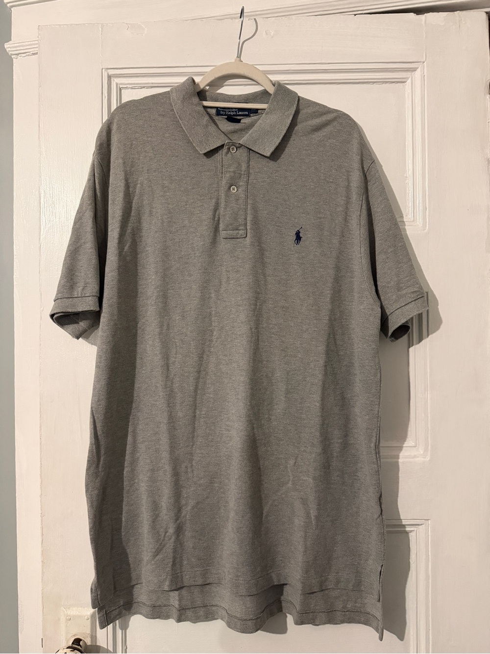 Ralph Lauren Men's Heather Gray Polo with Navy Pony